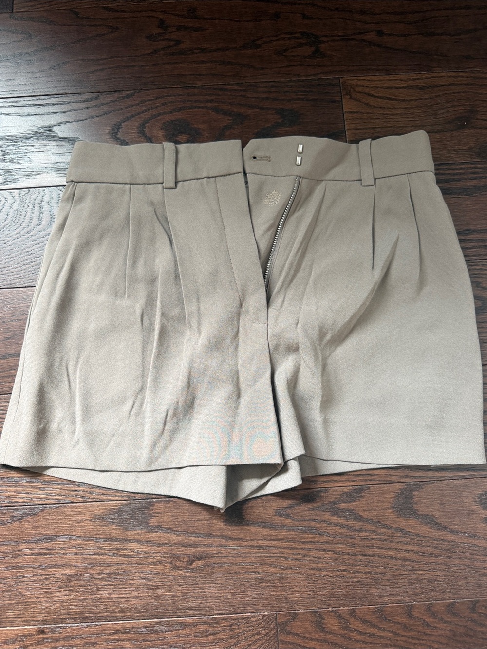 Babaton Taupe Pleated High-Rise Skort